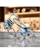 925 فضة 14k 583 Aquamarine أقراط vec053s روسي سوفيتي الاتحاد السوفيتي أسلوب فينتاج آرت ديكو style